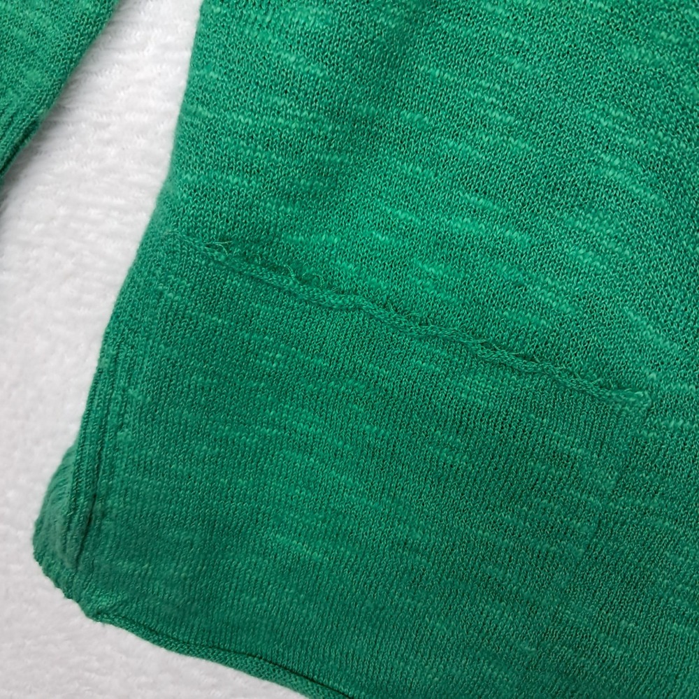 Eileen Fisher Cardigan Womens XS Green Open Front Cotton Linen Pockets Casual - Picture 4 of 9